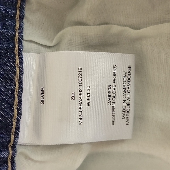 Silver Zac jeans. Men's sz 36 x 30 - Picture 4 of 5